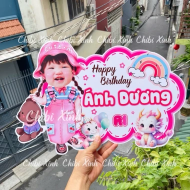 Bảng tên sinh nhật cho bé gái - Thiết kế ngọt ngào, giá ưu đãi 60.000đ
