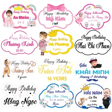 Bảng tên treo rèm 30x40cm - Trang trí sinh nhật, đầy tháng, thôi nôi, giá 50.000 2