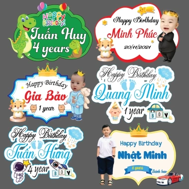 Bảng tên treo rèm 30x40cm - Trang trí sinh nhật, đầy tháng, thôi nôi, giá 50.000 4