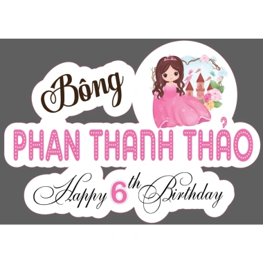 Bảng tên treo rèm 30x40cm - Trang trí sinh nhật, đầy tháng, thôi nôi, giá 50.000 9