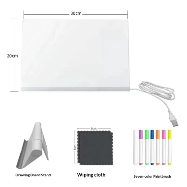 Bảng vẽ DIY phát sáng trong đêm, tấm acrylic viết sạch, an toàn cho bé 3+, tái sử dụng – 127.160đ 9