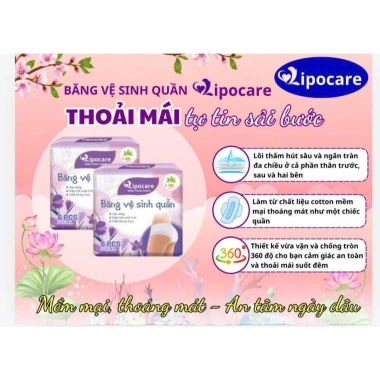 Băng vệ sinh dạng quần Lipo Care 2 gói size M/L-XL - Thấm hút cực nhanh, chỉ 89.000₫ 2