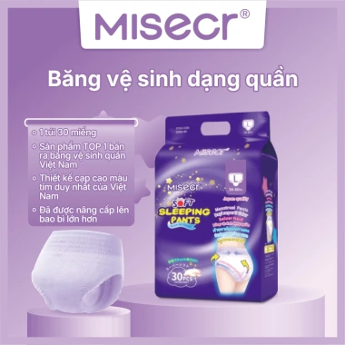 Băng vệ sinh nâng cấp Misecr 30 miếng – Siêu thấm, không tràn, thoáng mát, giá chỉ 135.000 VNĐ