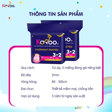 Băng vệ sinh quần Karoo size M-L 5 cái túi zip - Siêu thấm hút, chống tràn, giá chỉ 39.900đ - NovaHome 2