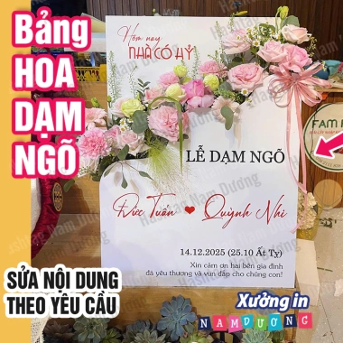 Bảng Welcome Cắm Hoa Trang Trí Tiệc Cưới Dạm Ngõ Ăn Hỏi Vu Quy Giá 129.000 VND
