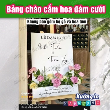 Bảng Welcome Cắm Hoa Trang Trí Tiệc Cưới Dạm Ngõ Ăn Hỏi Vu Quy Giá 129.000 VND 9 Bảng Welcome Cắm Hoa Trang Trí Tiệc Cưới Dạm Ngõ Ăn Hỏi Vu Quy Giá 129.000 VND 9