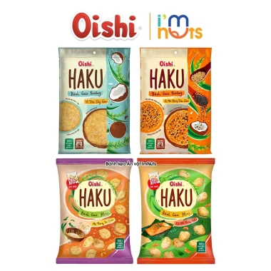 Bánh Gạo Nướng Haku Oishi Đủ Vị - Snack Giòn Tan Túi Tiện Lợi Giá 28.000đ