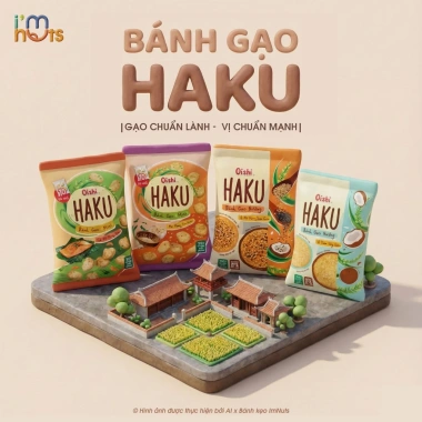 Bánh Gạo Nướng Haku Oishi Đủ Vị - Snack Giòn Tan Túi Tiện Lợi Giá 28.000đ