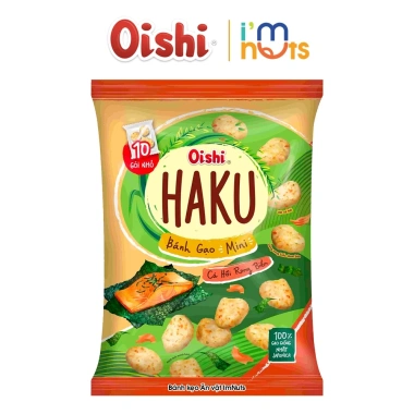 Bánh Gạo Nướng Haku Oishi Đủ Vị - Snack Giòn Tan Túi Tiện Lợi Giá 28.000đ