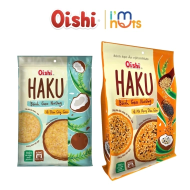 Bánh Gạo Nướng Haku Oishi Đủ Vị - Snack Giòn Tan Túi Tiện Lợi Giá 28.000đ