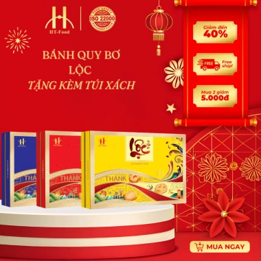 Bánh Quy Bơ Chữ Lộc Sang Trọng - Hộp Quà Tết Doanh Nghiệp, Quà Tặng Gia Đình, 120.000₫ 2
