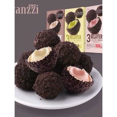 Bánh Quy Socola Oreo 3 Lớp Nhân Kem Chảy Nhiều Vị Franzzi 100g Ưu Đãi 28.000 VND 2
