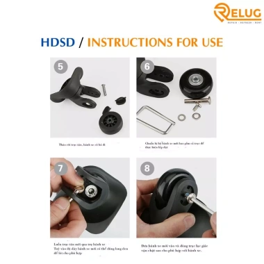 Bánh xe kép vali cao cấp trục tán đa kích thước, di chuyển êm mượt - 60.000₫