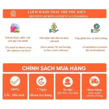 Bánh xe kép vali cao cấp trục tán đa kích thước, di chuyển êm mượt - 60.000₫