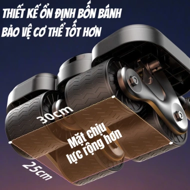 Bánh Xe Tập Bụng 4 Bánh Thông Minh Trợ Lực và LED Plank Tại Nhà 620.800