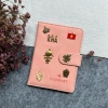 Bao da hộ chiếu Màu 21 Quai gài Hồng Retro - PU cao cấp, ngăn phụ thẻ giấy tờ 2