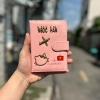 Bao da hộ chiếu Màu 21 Quai gài Hồng Retro - PU cao cấp, ngăn phụ thẻ giấy tờ 3