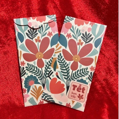 Bao Lì Xì Cán Màng Tết 2.026 Bính Ngọ - Hoa lá, Giấy C150 mẫu mới, Giá ưu đãi 11.755 VND