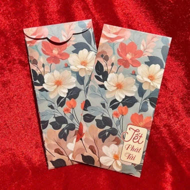 Bao Lì Xì Cán Màng Tết 2.026 Bính Ngọ - Hoa lá, Giấy C150 mẫu mới, Giá ưu đãi 11.755 VND