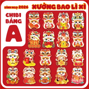 Bao lì xì Chibi Bánh Ngọ 2.026 – 1.000 cái tặng 50, sang trọng, giá 137.750₫