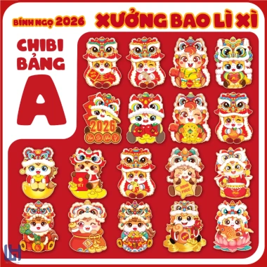Bao lì xì Chibi Bánh Ngọ 2.026 – 1.000 cái tặng 50, sang trọng, giá 137.750₫