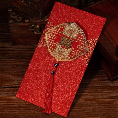 Bao lì xì cưới chữ hỷ 3 chiều giấy lụa nhũ cao cấp, cứng đứng form - 18.000 VND 7