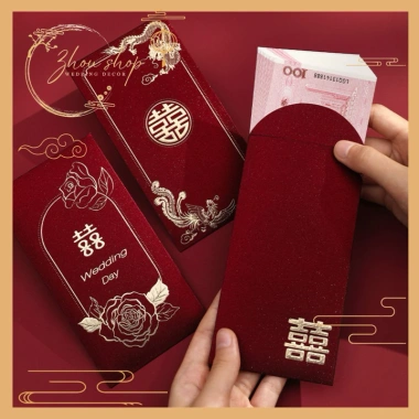 Bao Lì Xì Đám Cưới Song Hỷ Nạp Tài Bê Tráp Mừng Cưới Giá 21.000 VND Giảm 20% 4