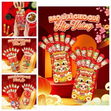 Bao Lì Xì Gieo Quẻ 12 Quẻ - Hộp Siêu Đẹp Độc Lạ, Giá Ưu Đãi 11.200₫ 10