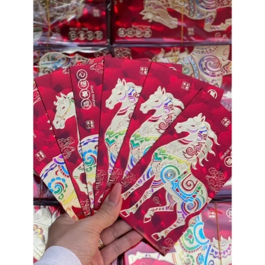 Bao Lì Xì Kim Mã Cát Tường 6 Cái Ánh Kim - Set 1, Giá Chỉ 20.000 VND, Giảm Sốc