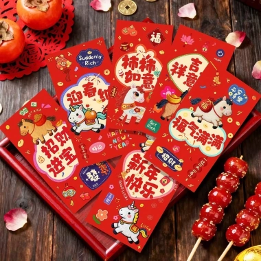 Bao Lì Xì Năm Ngựa 2.026 - Màu Đỏ May Mắn, Bao Dài Đựng Tiền Nguyên Tờ, Tài Lộc Đầy Nhà, Giá 6.200 VND 4