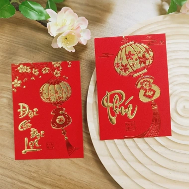 Bao lì xì nhung đỏ vàng Tết 2.026 – Set 50 Cậu Chủ Nhỏ sang trọng, giá 27.600 VND 8