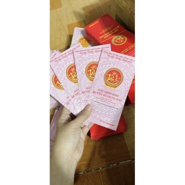 Bao lì xì sổ đỏ lộc lá - Hồng - 10 cái, giá ưu đãi 35.000đ, chuẩn Tết 2.026