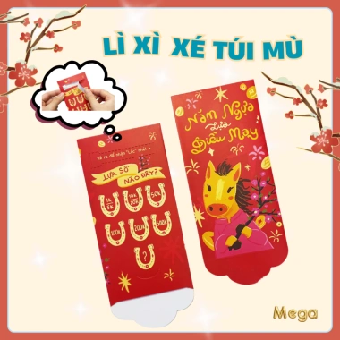 Bao Lì Xì Tết 2.026 Combo Xuân Bính Ngọ - Lì Xì Xé Túi Mù Độc Đáo, Giá 32.000đ