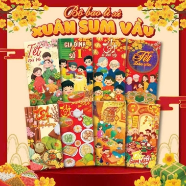 Bao lì xì Tết 2.026 - Set giá rẻ 33.600₫, mẫu mới đẹp sang trọng, giảm 7.000₫