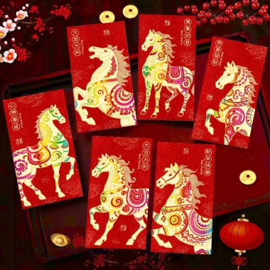 Bao lì xì tết 2.026 Set lì xì họa hoạt hình Bính Ngọ - Lì xì đỏ may mắn chào năm mới 4