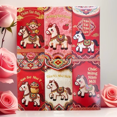Bao Lì Xì Tết Hot Nhất 2.026 5D Hình Ngựa Thêu Chữ Việt - Giấy Cao Cấp Sang Trọng 1 Set 6 Chiếc Giá 41.160đ
