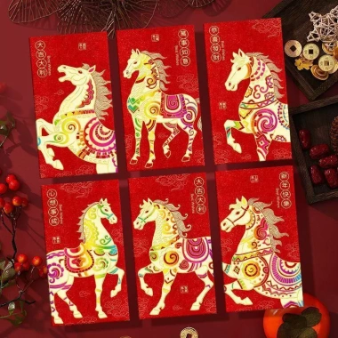 Bao Lì Xì Tết Việt Nam Set 24 Cái - Thiết Kế Kim Mã Phát Tài Ánh Kim Giá Ưu Đãi 68k
