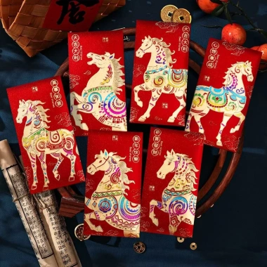 Bao Lì Xì Tết Việt Nam Set 24 Cái - Thiết Kế Kim Mã Phát Tài Ánh Kim Giá Ưu Đãi 68k
