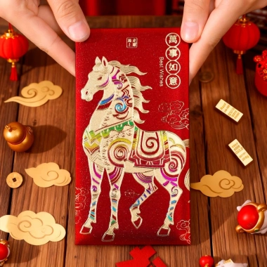 Bao Lì Xì Tết Việt Nam Set 24 Cái - Thiết Kế Kim Mã Phát Tài Ánh Kim Giá Ưu Đãi 68k