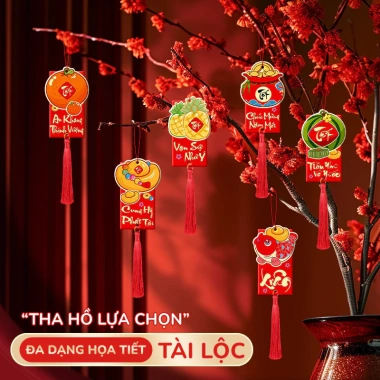 Bao lì xì treo cây 20 mini – Phụ kiện trang trí năm mới, chất liệu bền đẹp, tôn lên cây cảnh Tết 3