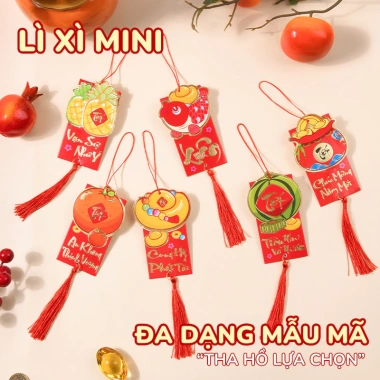 Bao lì xì treo cây 20 mini – Phụ kiện trang trí năm mới, chất liệu bền đẹp, tôn lên cây cảnh Tết 4