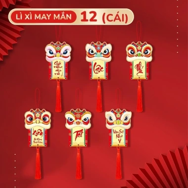 Bao lì xì treo cây 20 mini – Phụ kiện trang trí năm mới, chất liệu bền đẹp, tôn lên cây cảnh Tết 9