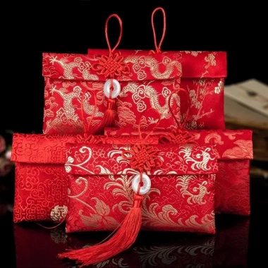 Bao lì xì vải gấm cao cấp - Nhiều hoa văn, phù hợp cưới hỏi, nạp tài, ngày Tết, giảm giá, giao hàng miễn phí