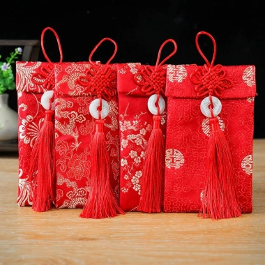 Bao lì xì vải gấm cao cấp - Nhiều hoa văn, phù hợp cưới hỏi, nạp tài, ngày Tết, giảm giá, giao hàng miễn phí