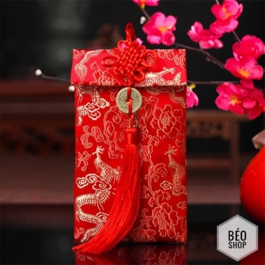 Bao lì xì vải gấm đỏ Pkbeoshop Combo 5-7-9-11 mừng tuổi, tặng quà lễ Tết, cưới hỏi, nạp tài – chỉ 95.000₫