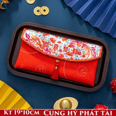 Bao lì xì vải gấm thổ cẩm cao cấp - Giảm còn 59.000 VND, thích hợp tết, tân gia, khai trương, cưới hỏi