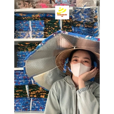 Bao nón lá cách nhiệt 85cm Bigsize khung nhôm điều chỉnh, che mưa, chống nóng cho công việc ngoài trời