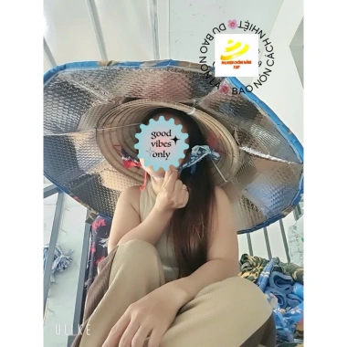 Bao nón lá cách nhiệt 85cm Bigsize khung nhôm điều chỉnh, che mưa, chống nóng cho công việc ngoài trời