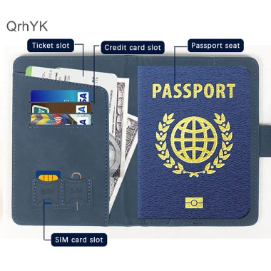 Bao RFID Da Cao Cấp Cho Hộ Chiếu, Thẻ ID, Ngân Hàng - Phụ Kiện Du Lịch Nam Nữ 6