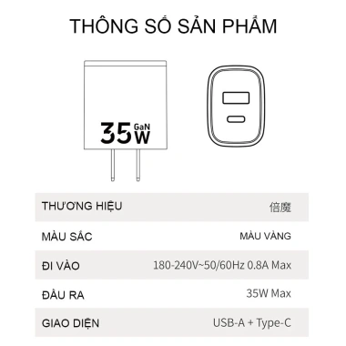 BASEMO 35W Sạc nhanh GaN Siêu tốc cho iPhone và Android, giá chỉ 69.000đ 6